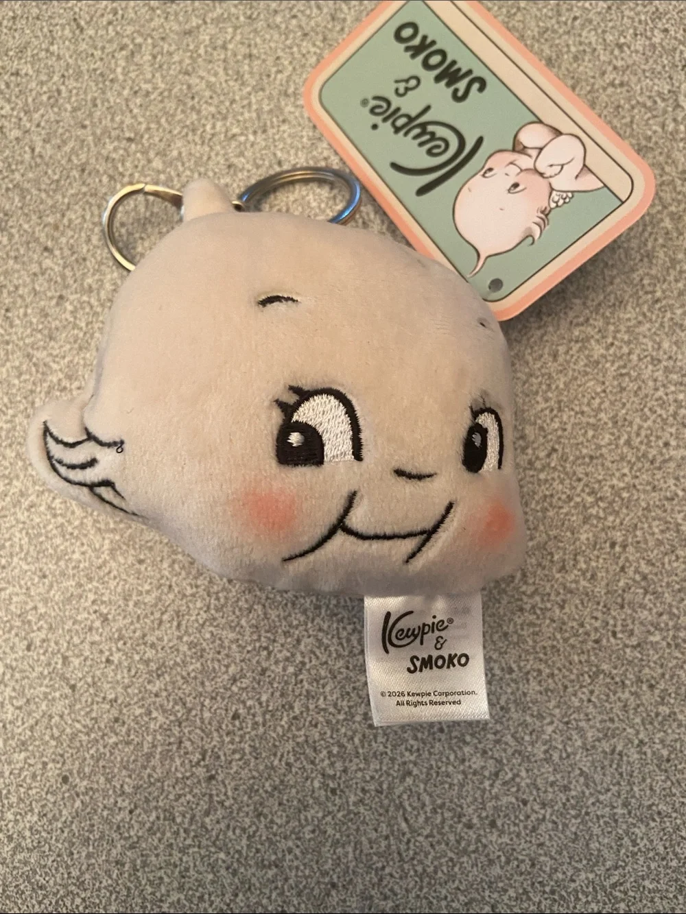 Plush Keychain - Cream Kewpie Face
